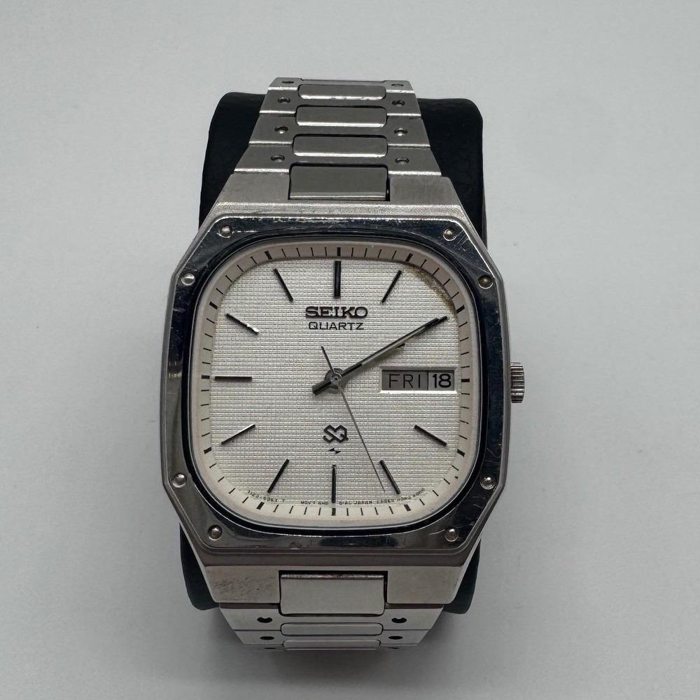 Vintage Seiko Quartz 7123-5359 Silver Square Dial Watch for Parts Repair